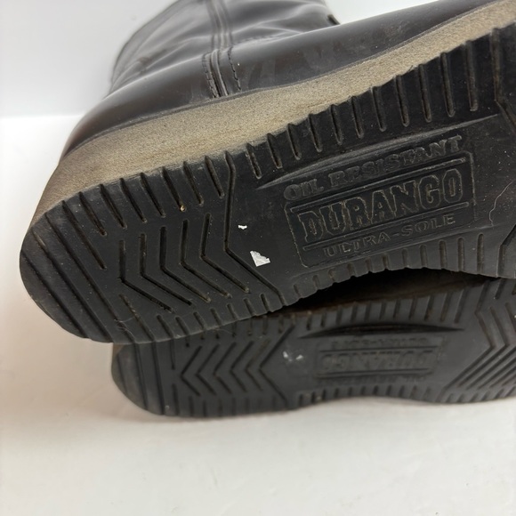Durango Black Boots Cowboy Western Work Rubber Ultra Soles Oil Resistant 7D - Picture 13 of 16